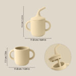 Food Grade Silicone BPA Free Baby Drinking Cup With Hidden and Straw Watertight Bottle for Kids Children - Image 4