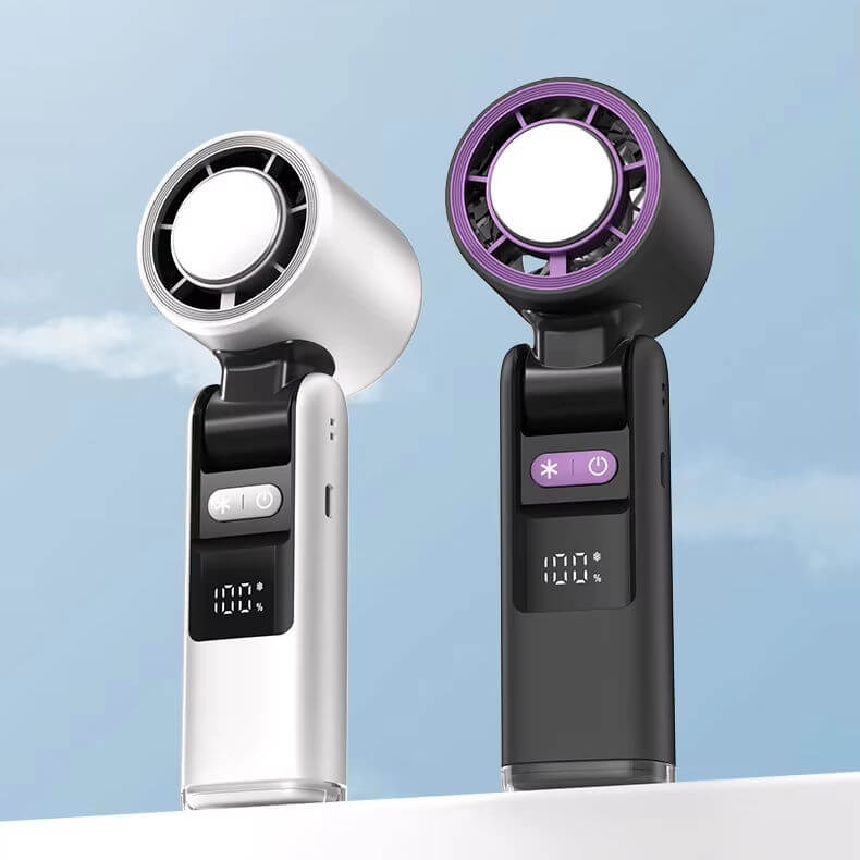High-Speed Turbo Handheld AC Cooling Fan with LED Light