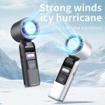 High-Speed Turbo Handheld AC Cooling Fan with LED Light